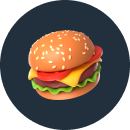Hamburger on dark background