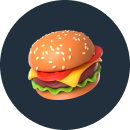 Hamburger on dark background