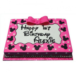 Pink Minnie Mouse Delight Cake - 500 Gm