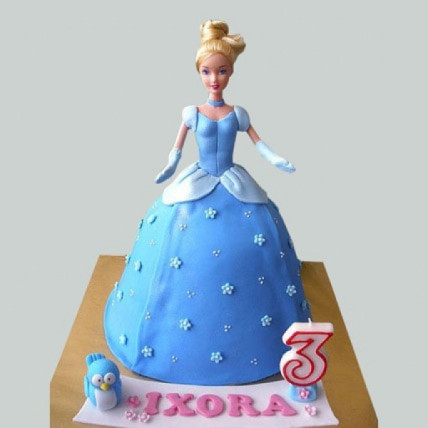 Blue Fondant Barbie Cake - 2 KG