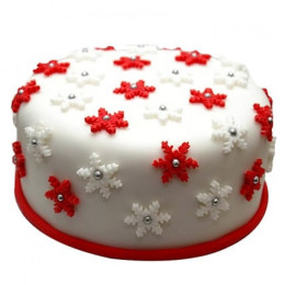 Star Filled Christmas Fondant Cake - 500 Gm
