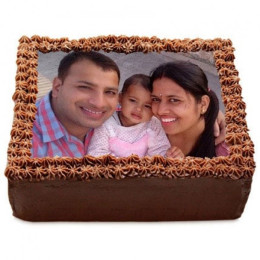 Delicious Chocolate Photo Cake - 500 Gm