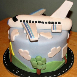 Airplane Fondant Cake - 4 KG