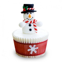 Christmas Snowman Cupcakes-set of 6