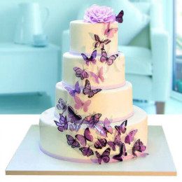 Fourlayer Butterfly Wedding Cake