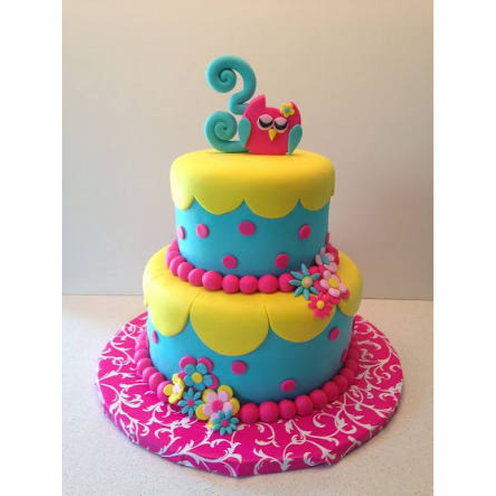 Kids Birthday Fondant Cake 4 Kg This Two Floor Cake Will Bring