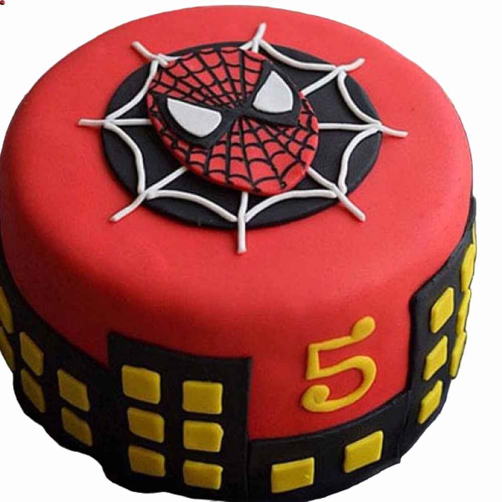 Round Fondant Spiderman Cake- Order Online Round Fondant Spiderman ...