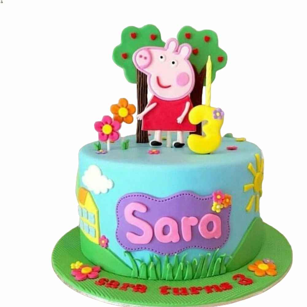 Adorable Peppa Pig Cake- Order Online Adorable Peppa Pig Cake @ Flavoursguru
