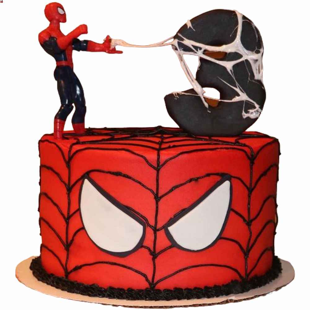 Spiderman Theme Cake- Order Online Spiderman Theme Cake @ Flavoursguru