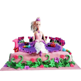 Barbie Floral Garden Cake