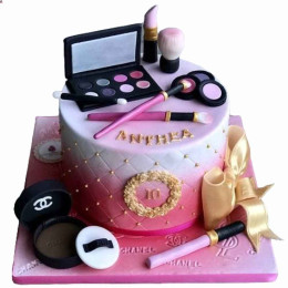 Makeup cake design Makeup Cake Recipe Fondant Makeup cake decorating  Fondant cake Recipe  YouTube