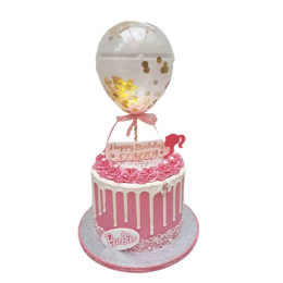 Barbie Drip Balloon Cake