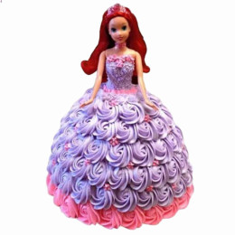 Barbie In Floral Roses Cake