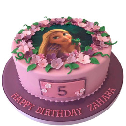 Disney Rapunzel Floral Cake