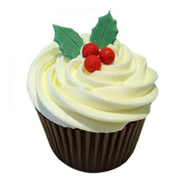 Happy Christmas Cream Cupcake