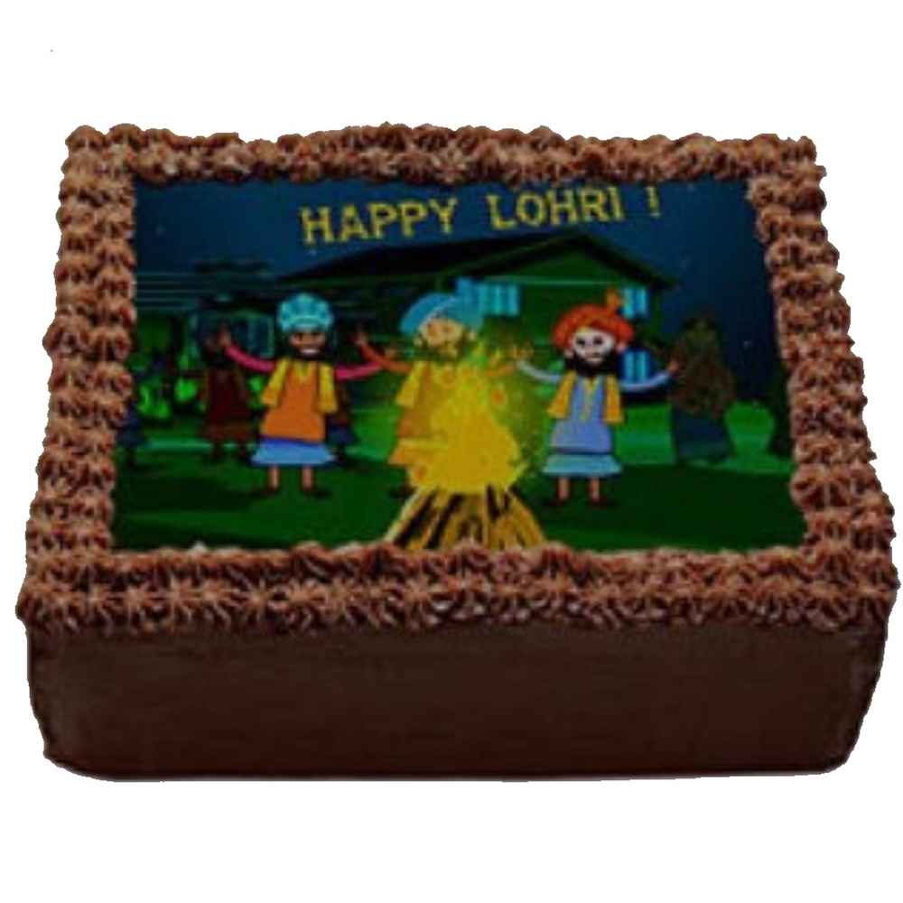 Order Happy Lohri Poster Cake Online, Price Rs.999 | FlowerAura