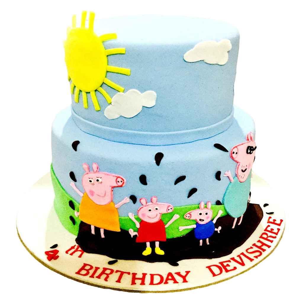 Peppa Pig Family Cake- Order Online Peppa Pig Family Cake @ Flavoursguru