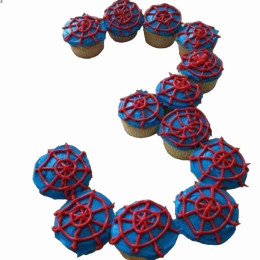 Platter Of Spiderman Cupcakes