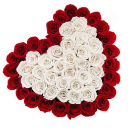 Red N White Floral Heart