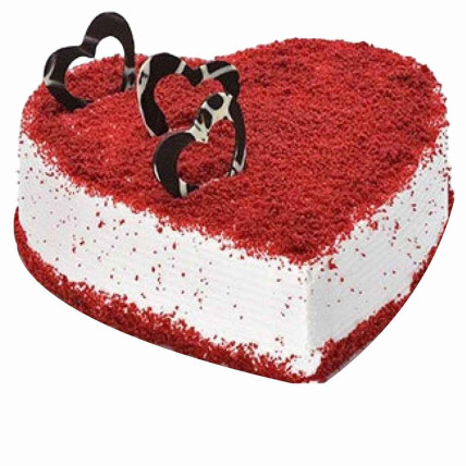 Velvety Red Heart Cake