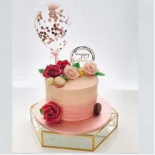 Pink Swirl Balloon Cake