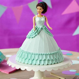 Cool Blue Barbie Cake