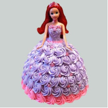 Barbie In Floral Roses Cake