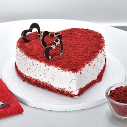 Velvety Red Heart Cake
