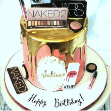 Gold Drip Makeup Cake