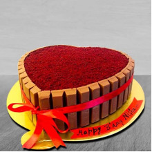 Velvety Kitkat Heart Cake
