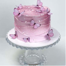 Purple Butterflies Cake