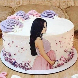 Flowery Mom To Be Cake