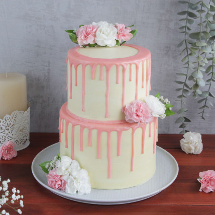 Pink  Floral Tower Cake