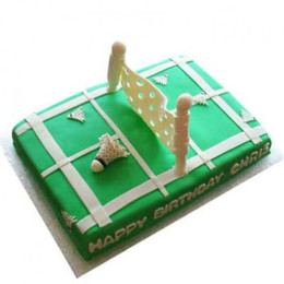 Smashing Badminton Court Cake