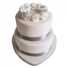 The White Love Fondant Cake