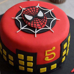 Round Fondant Spiderman Cake