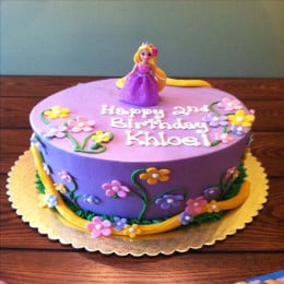 Rapunzel With Flowers Cake