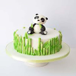 Panda With Bamboo Cake