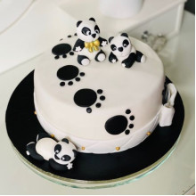 Panda Footprints Cake