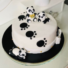 Panda Footprints Cake