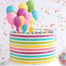 Balloons In A Rainbow Cake