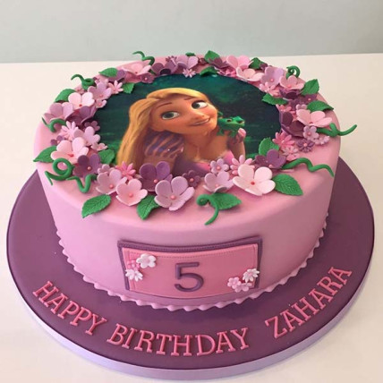 Disney Rapunzel Floral Cake