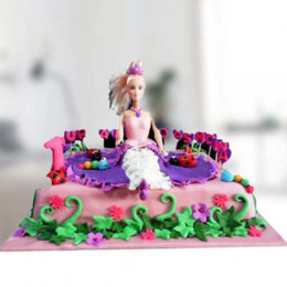 Barbie Floral Garden Cake