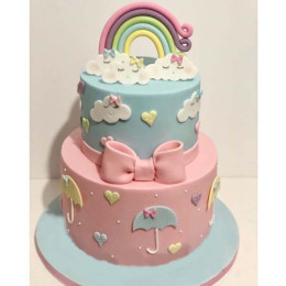 Rainbow And Rains Cake