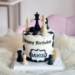 Effortless Chess Board Cake