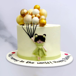 Balloon Girl Cake