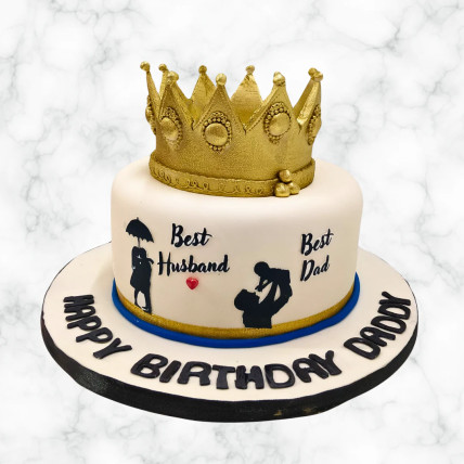 Dad With A Crown Cake