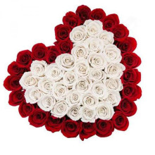 Red N White Floral Heart