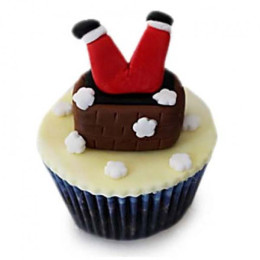 Falling Santa Cupcakes