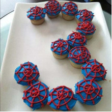 Platter Of Spiderman Cupcakes
